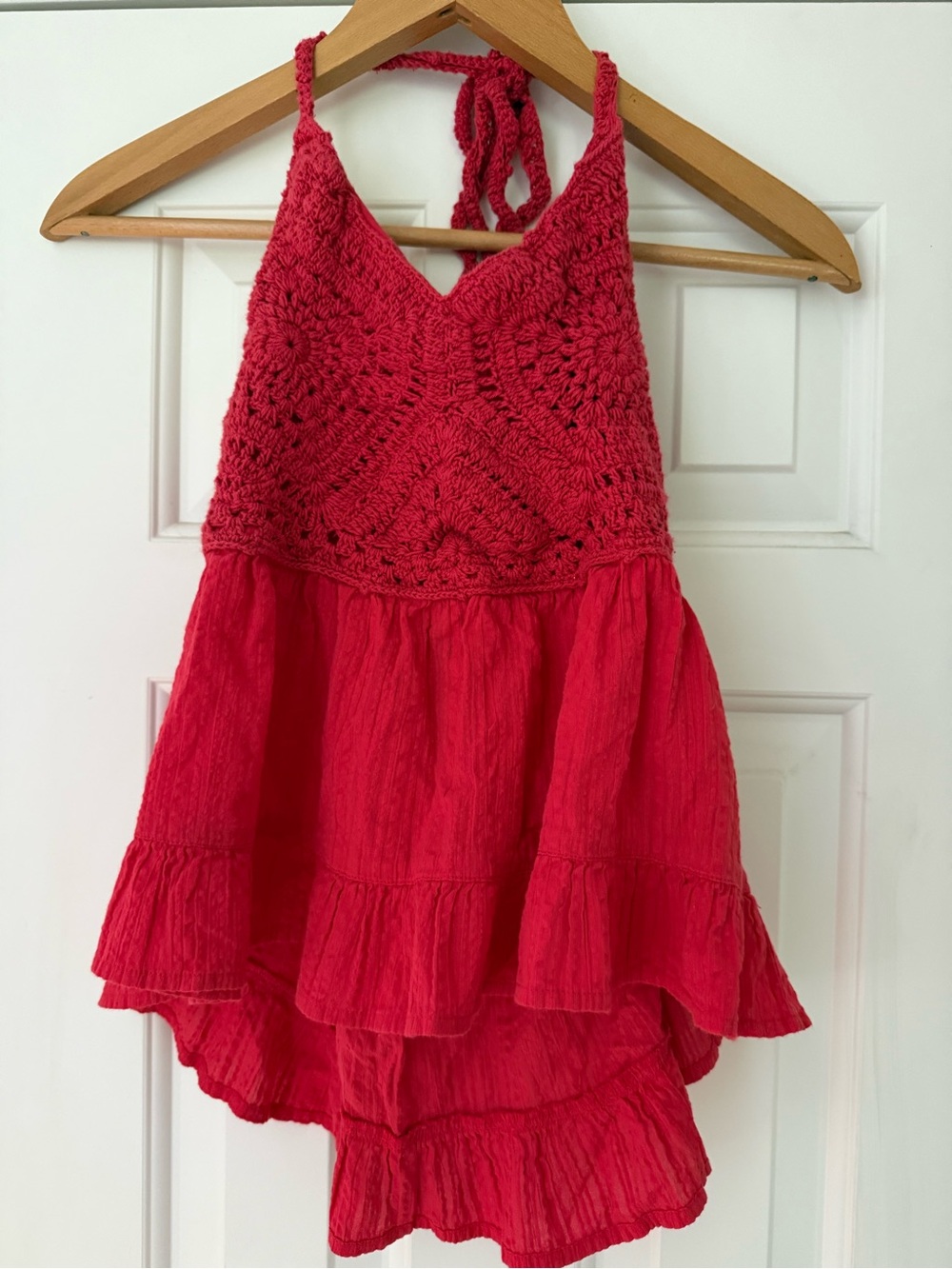 Y2K 100% cotton crochet halter top